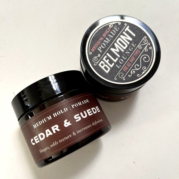 New 2pack BELMONT LOUNGE Pomade Medium Hold Cedar & Suede 6.7oz - Picture 1 of 2